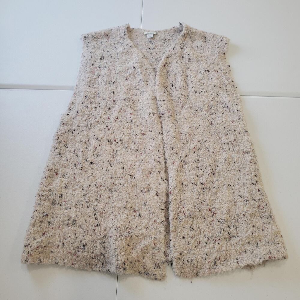 Sundance Sweater Vest Womens Large Alpaca Blend Boucle Open Front Made in Italy